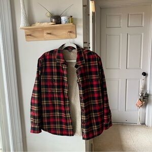 Eddie Bauer Red and Black Plaid Coat
